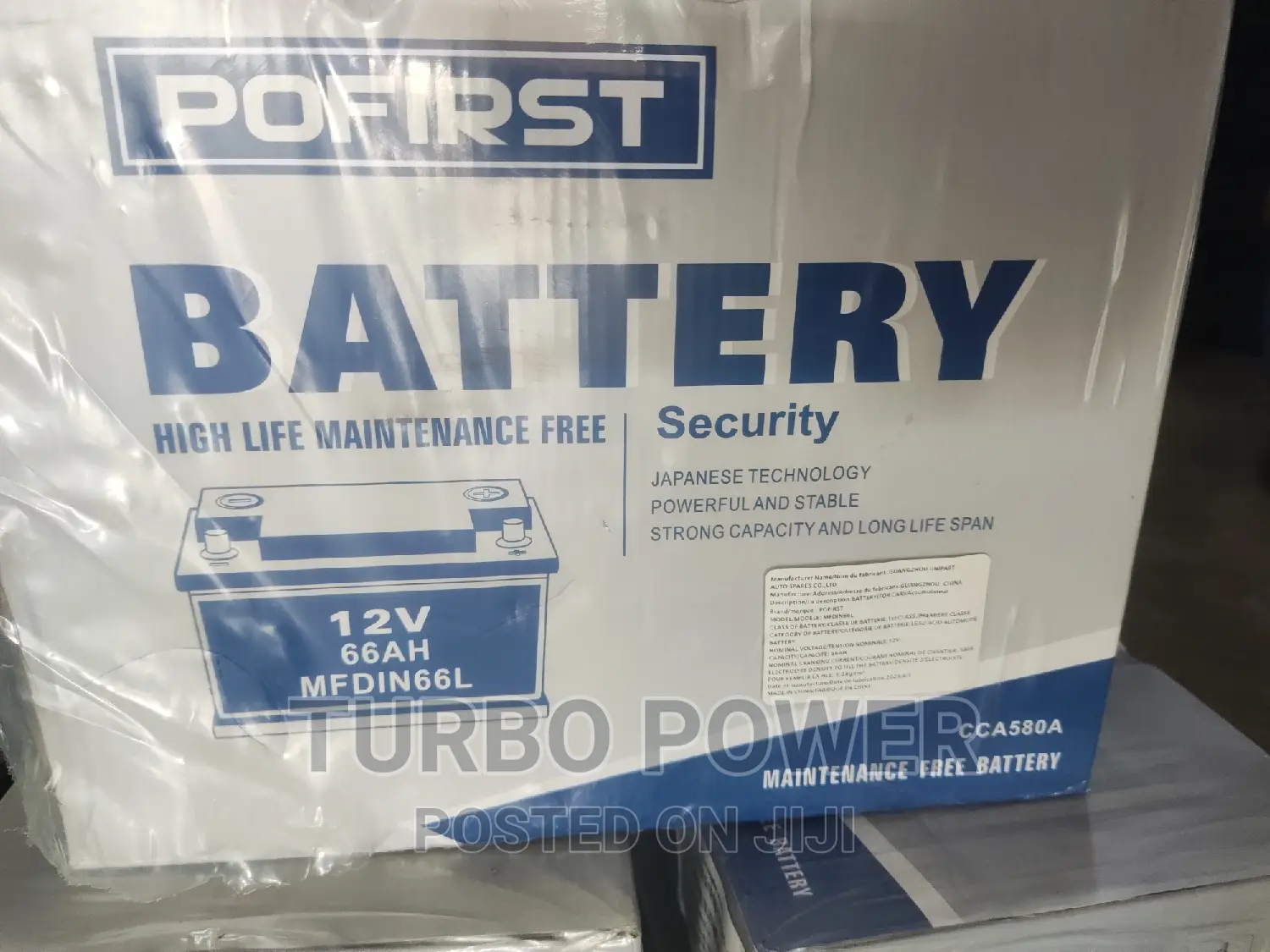 Pofirst 12v66ah 13 Plates Battery
