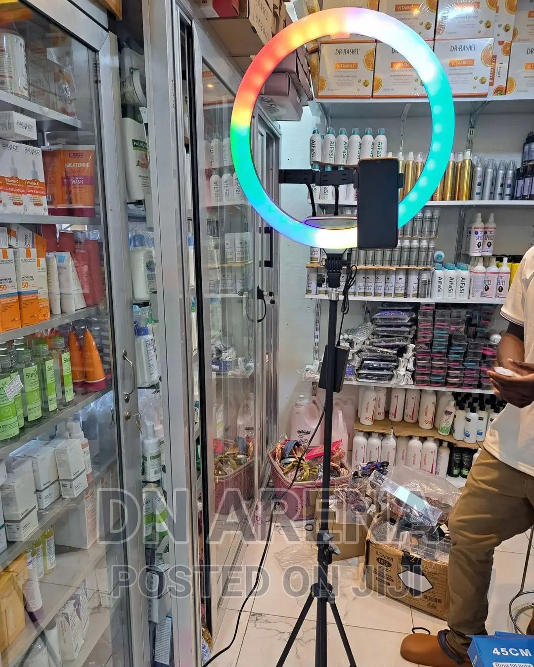 18" RGB Ring Light With Tripod Phone Holder Remote Control