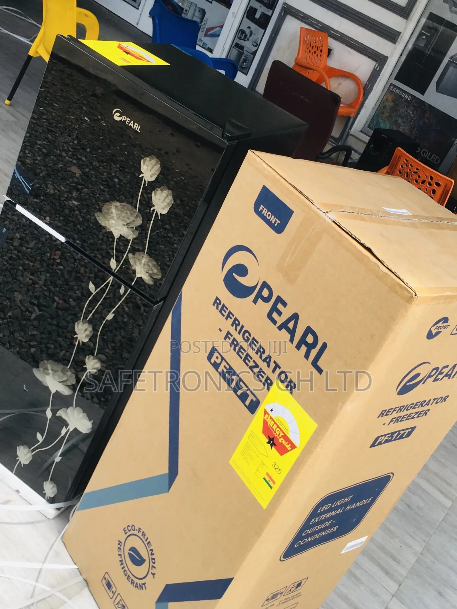 Doubledoor Pearl Topfreezer Glass Black Pf-17t Fridge 