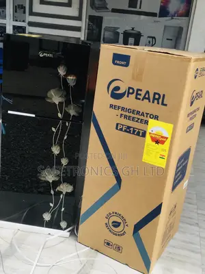 Pf-17t Doubledoor Topfreezer Pearl Glass Black Fridge 