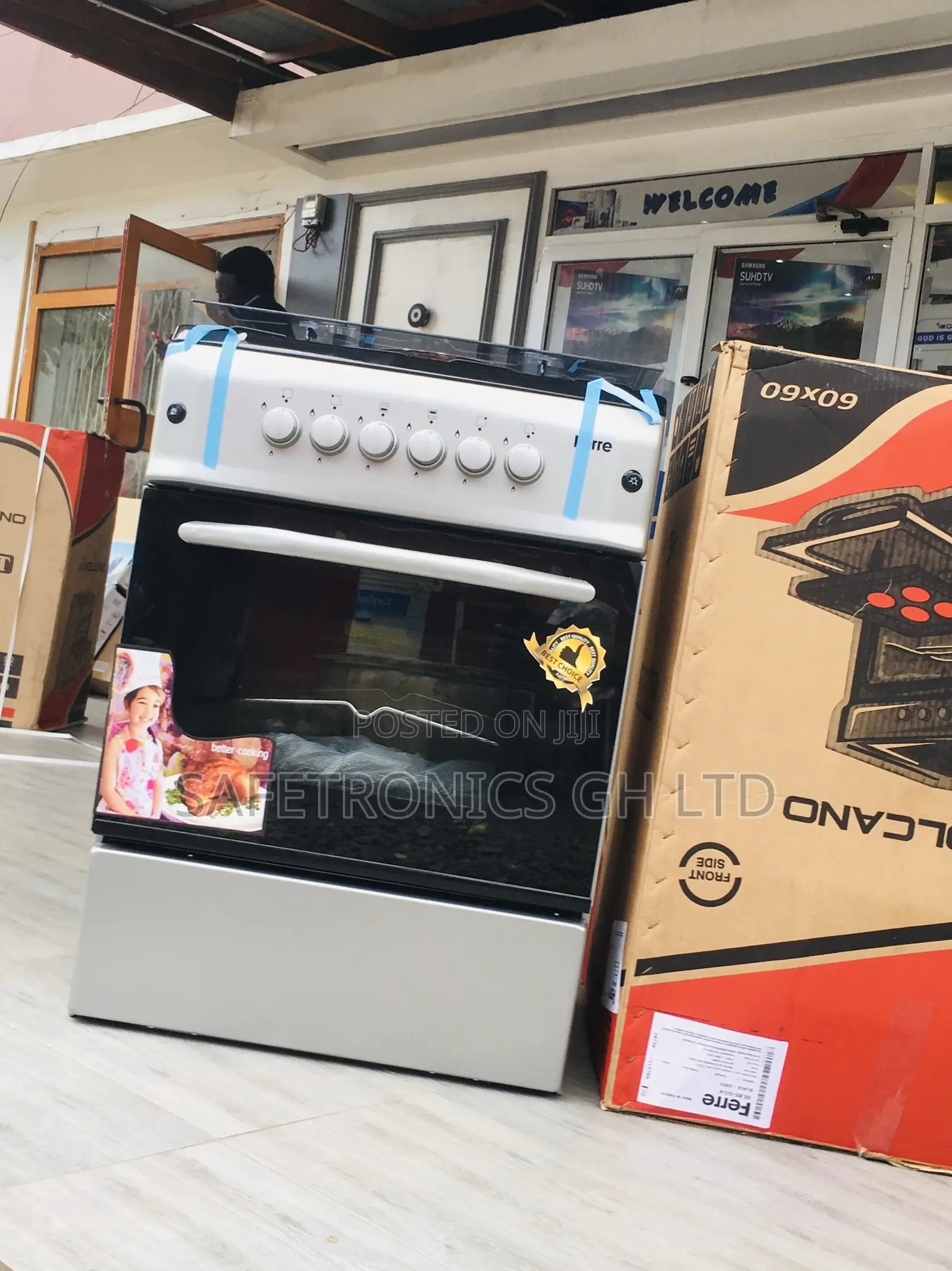 Essential 60x60 Oven With Grill Ferre 4 Gas Burner Cooker