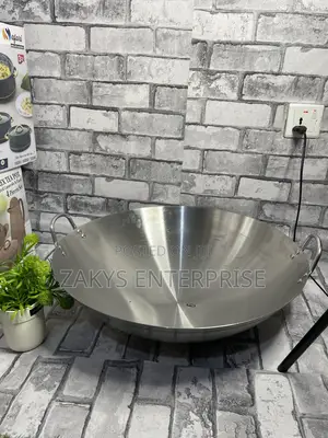 55cm Stainless Steel Wok Pan