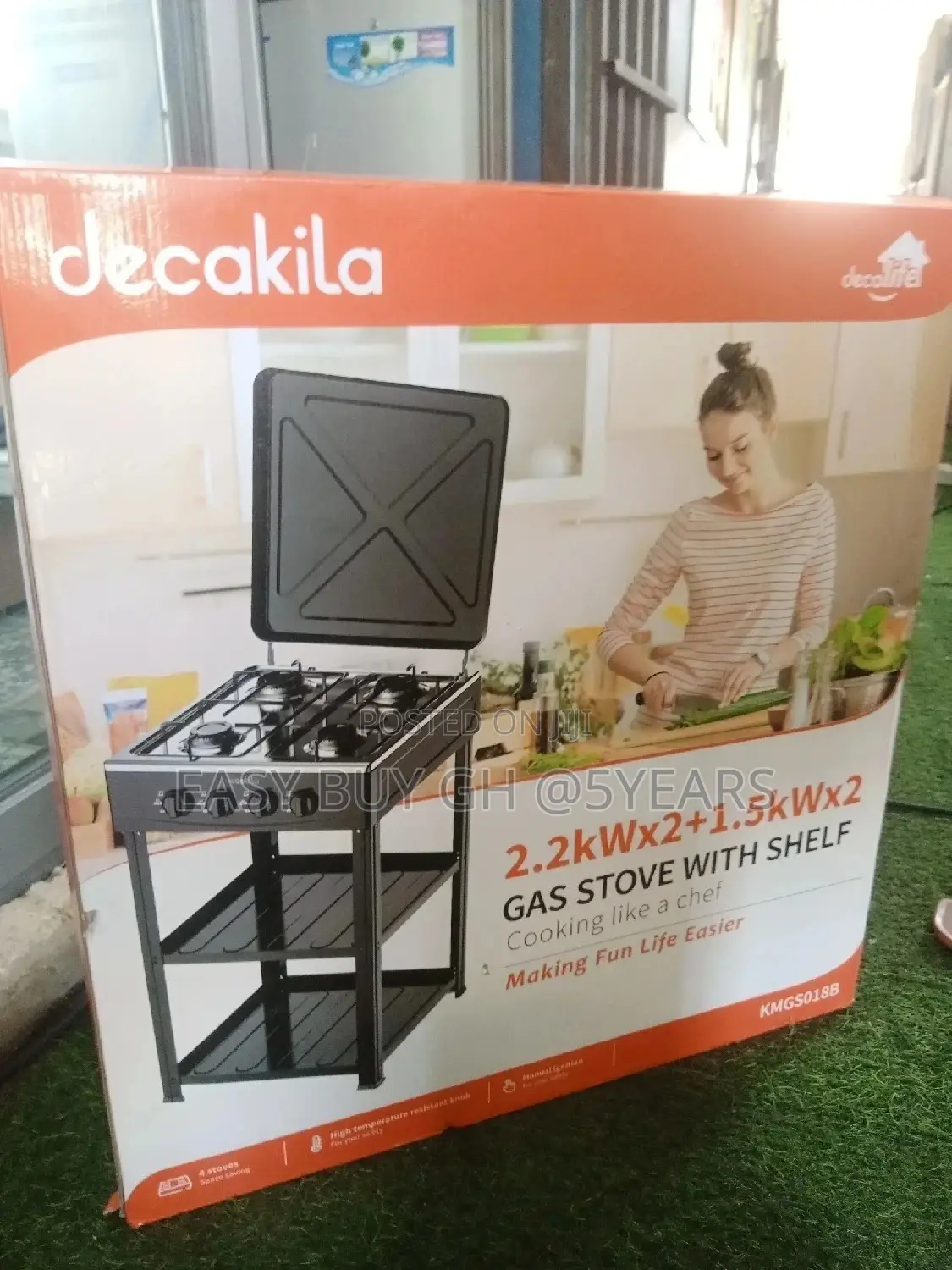 4 Burners 2.2 Kw Gas Stove With Shelf 4 Burners