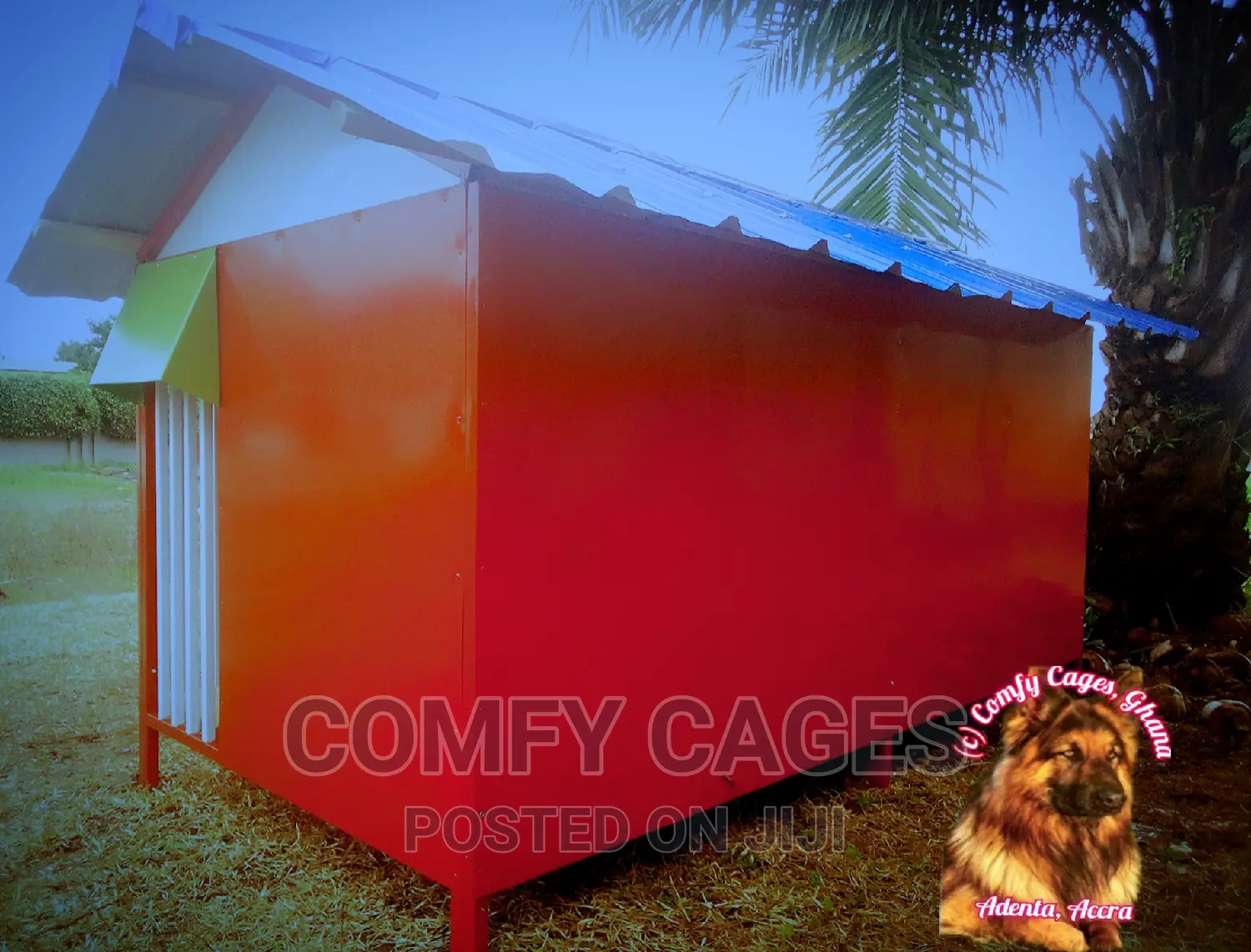 Rugged Double Galvanized Steel Security Dog Cage/House