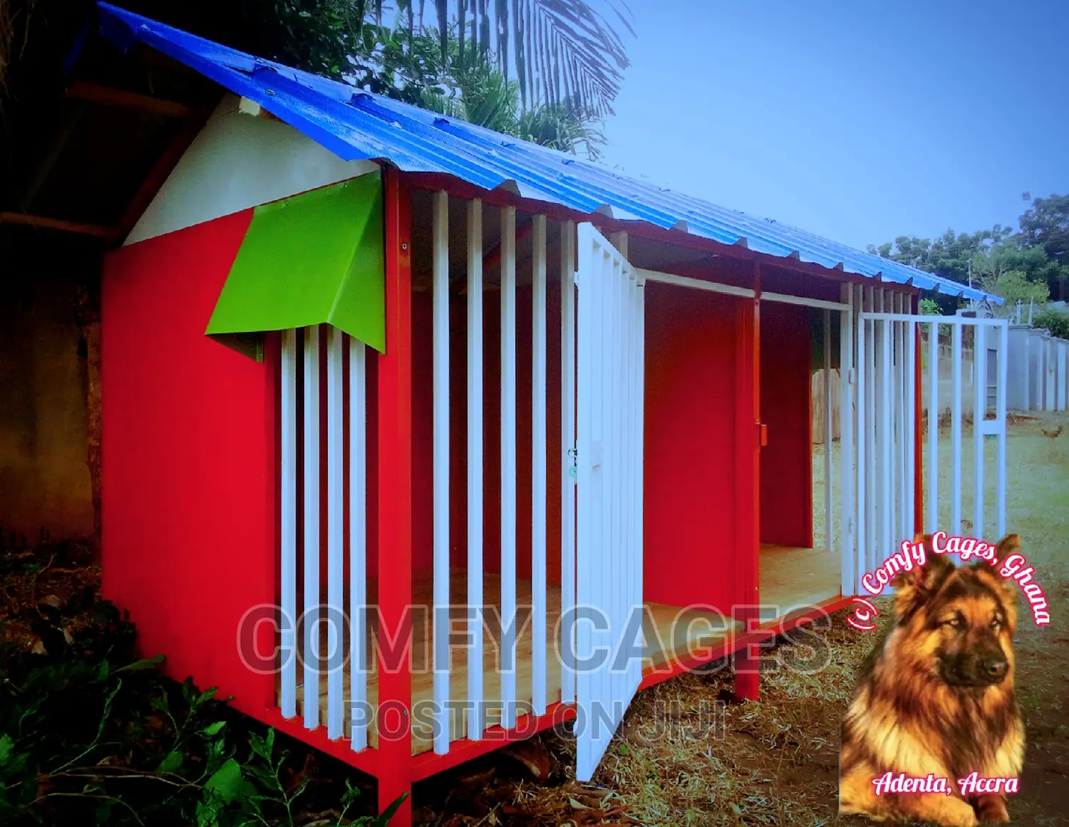 Rugged Double Galvanized Steel Security Dog Cage/House