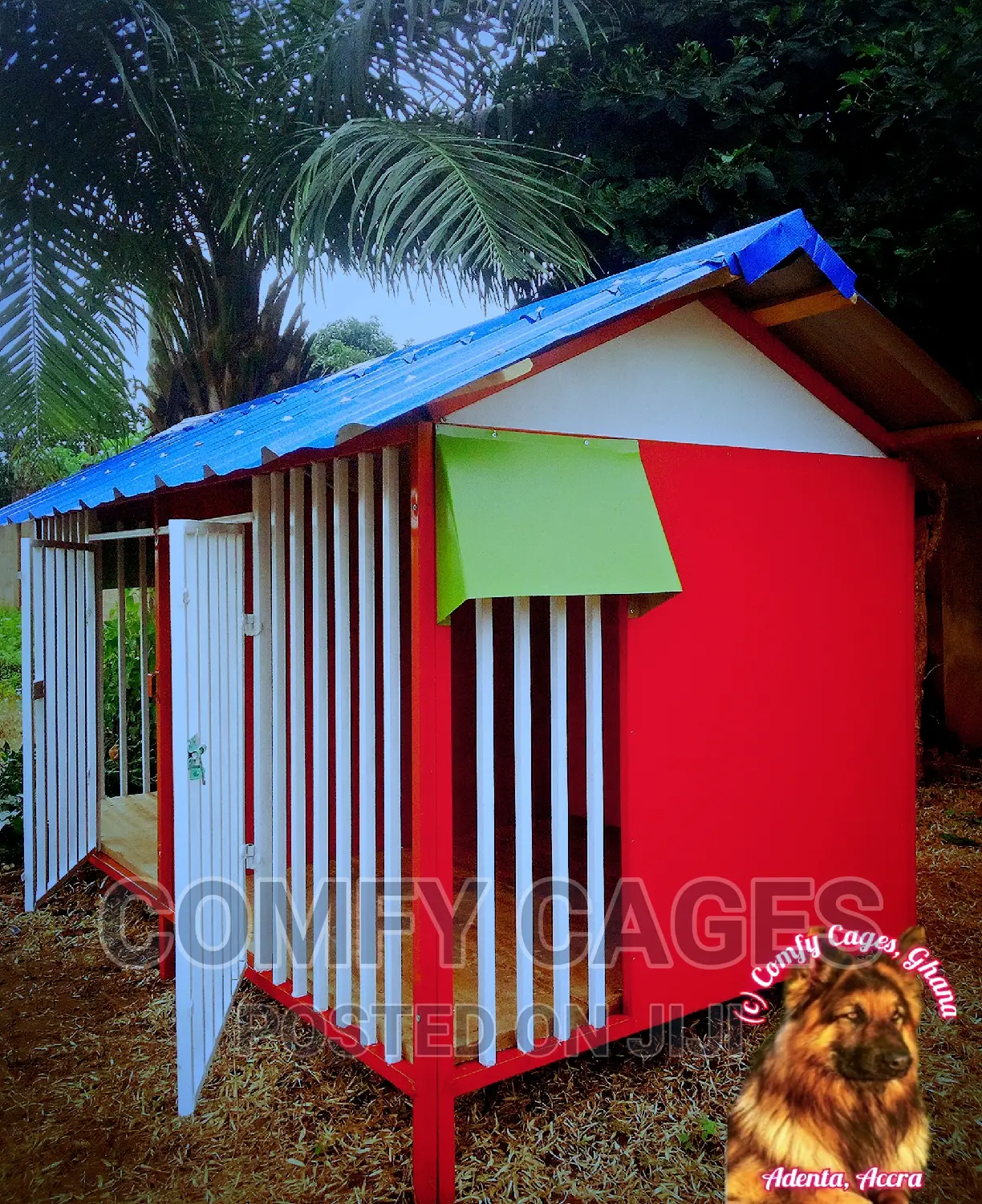 Rugged Double Galvanized Steel Security Dog Cage/House
