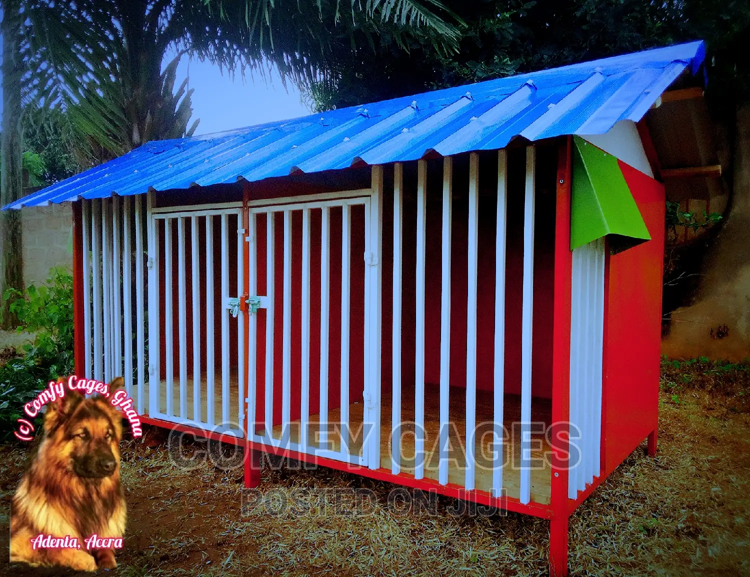 Rugged Double Galvanized Steel Security Dog Cage/House