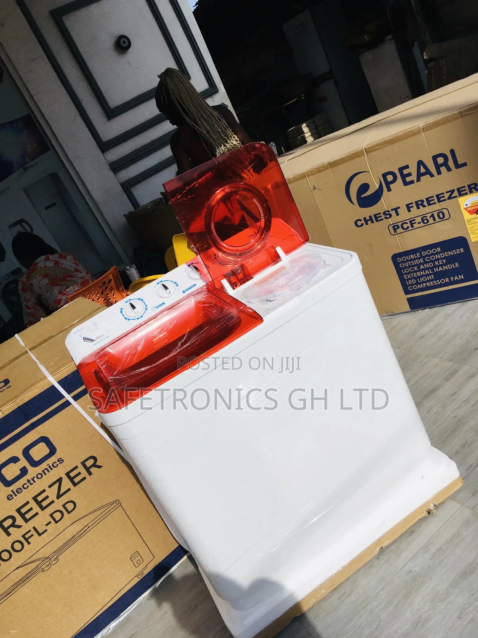 11KG Washingmachine Semiautomatic Topload Nasco Red/White