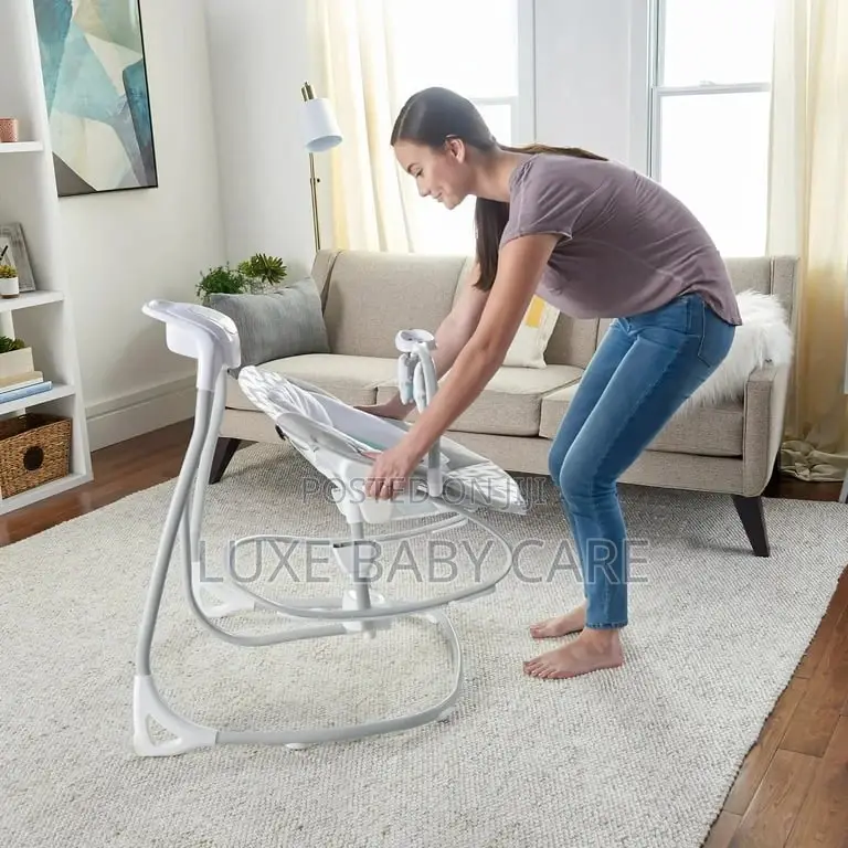 2-in-1 Vibrating Baby Swing and Rocker, Gray
