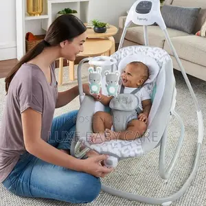 2-in-1 Vibrating Baby Swing and Rocker, Gray