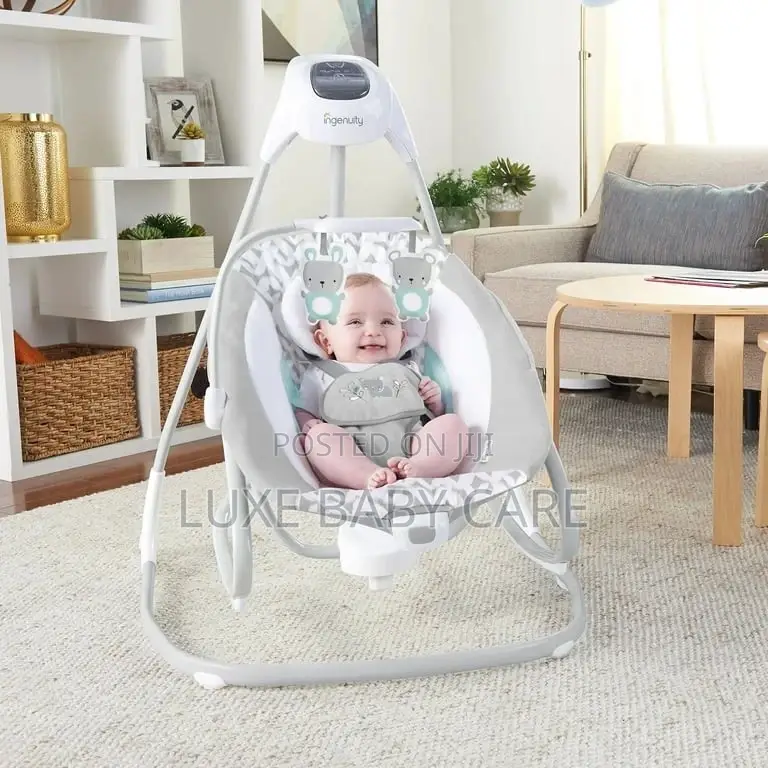 2-in-1 Vibrating Baby Swing and Rocker, Gray