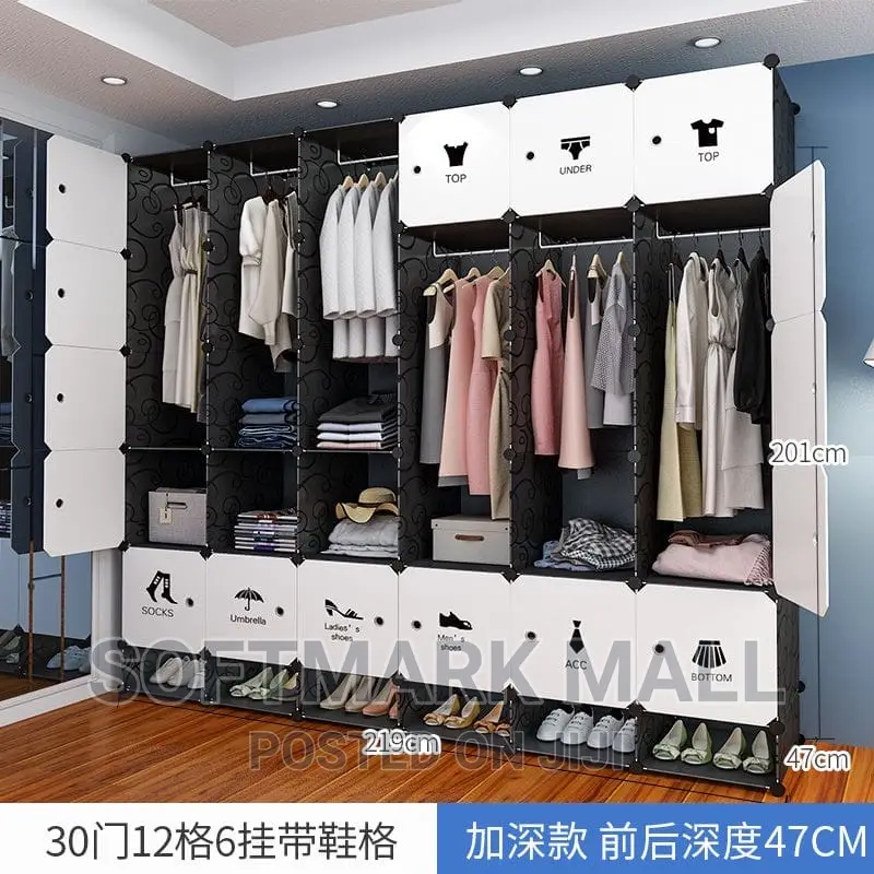 30 Cubes Plastic Wardrobe With Shoe Rack
