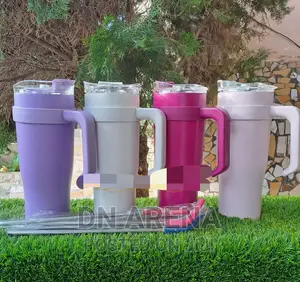 Stainless Steel Insulated Flask With 2 Cups and a Straw