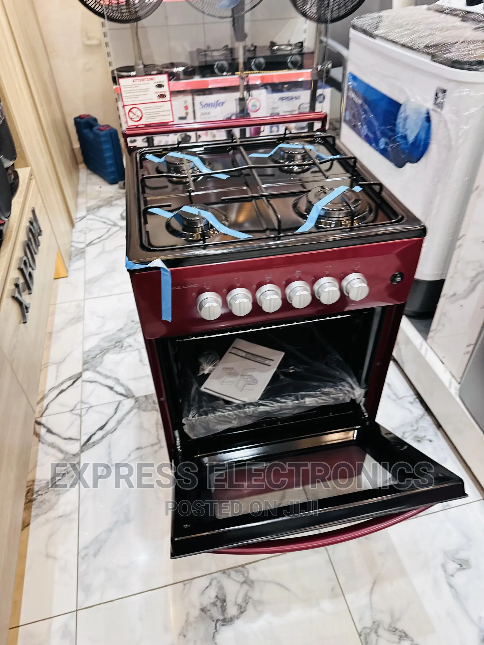 Cool  Red Gas Cooker Oven 4burner