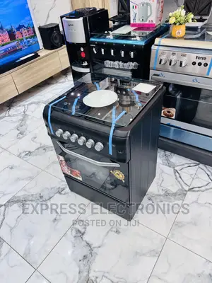 Adorable  Black Gas Cooker 4burner Oven Grill Black