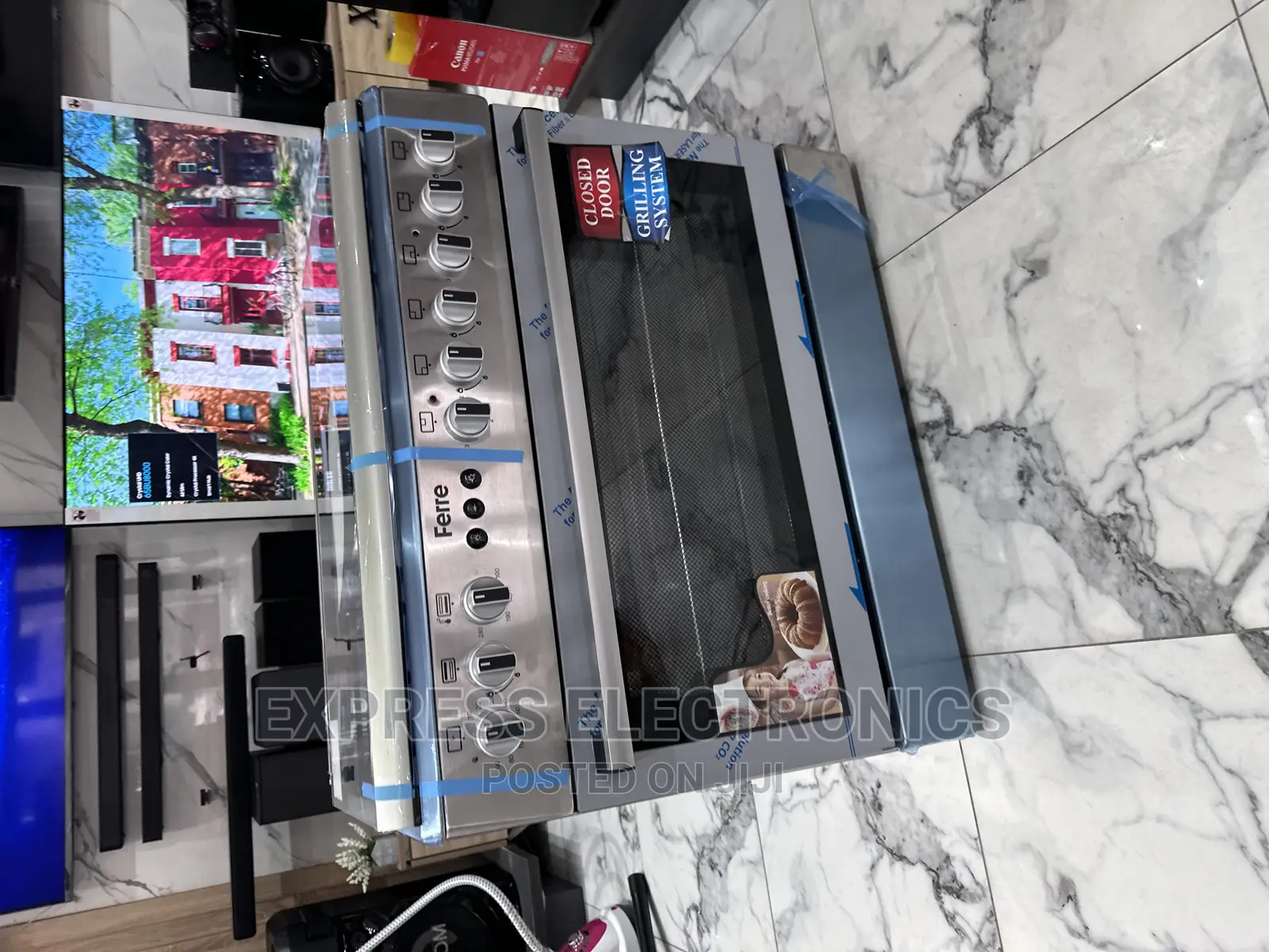 Flame  Chef Gas Cooker 5burner All Gas Oven Rotisserie