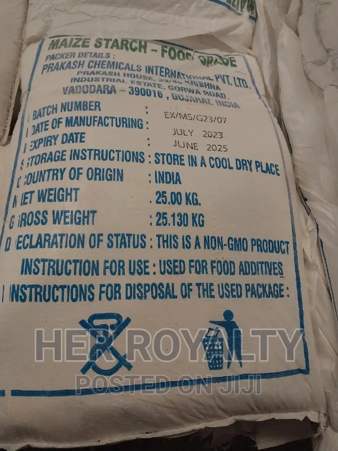 Corn Starch for Food 25kg