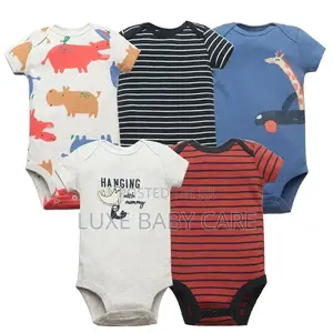 5 PCS Cotton Bodysuits for 3-6 Months Babies