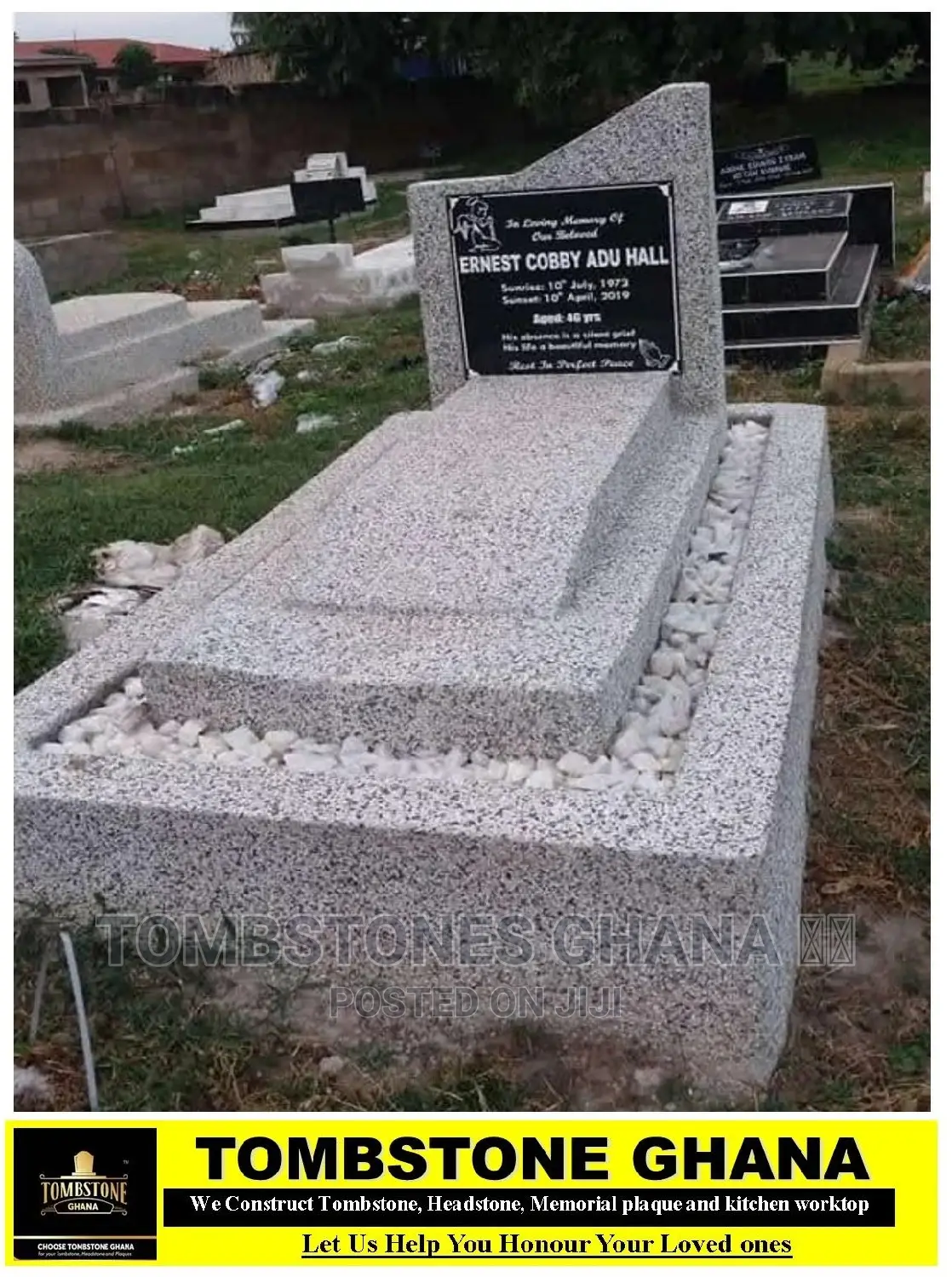 Two Steps Terrazo Tombstone