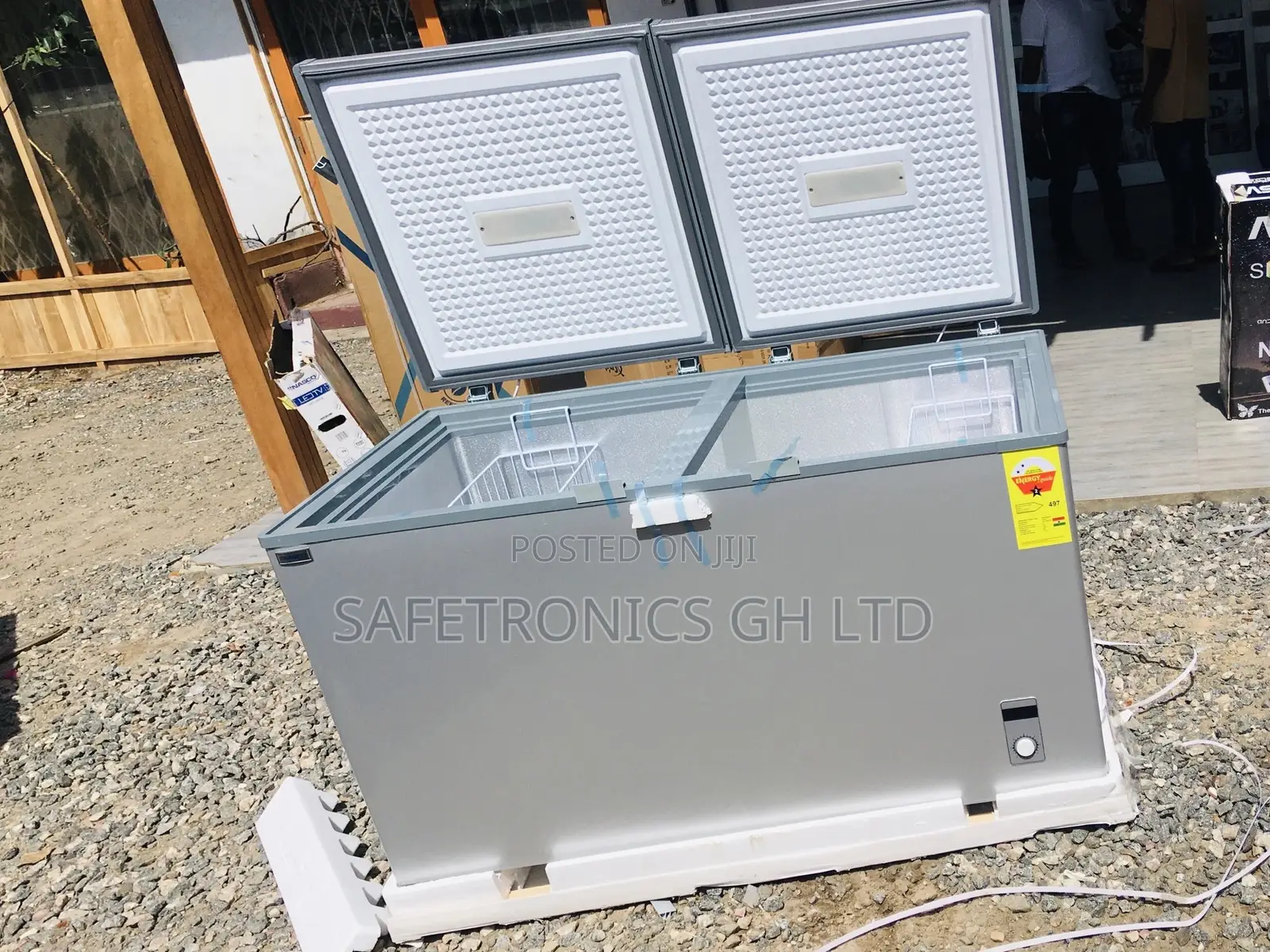 Nas500fc Doubledoor  Chestfreezer 425 Liters Electric Gray