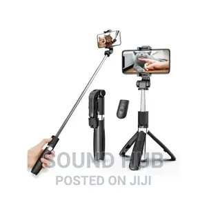 Selfie Stick Tripod With Fill Light + Shutter Remote - Black