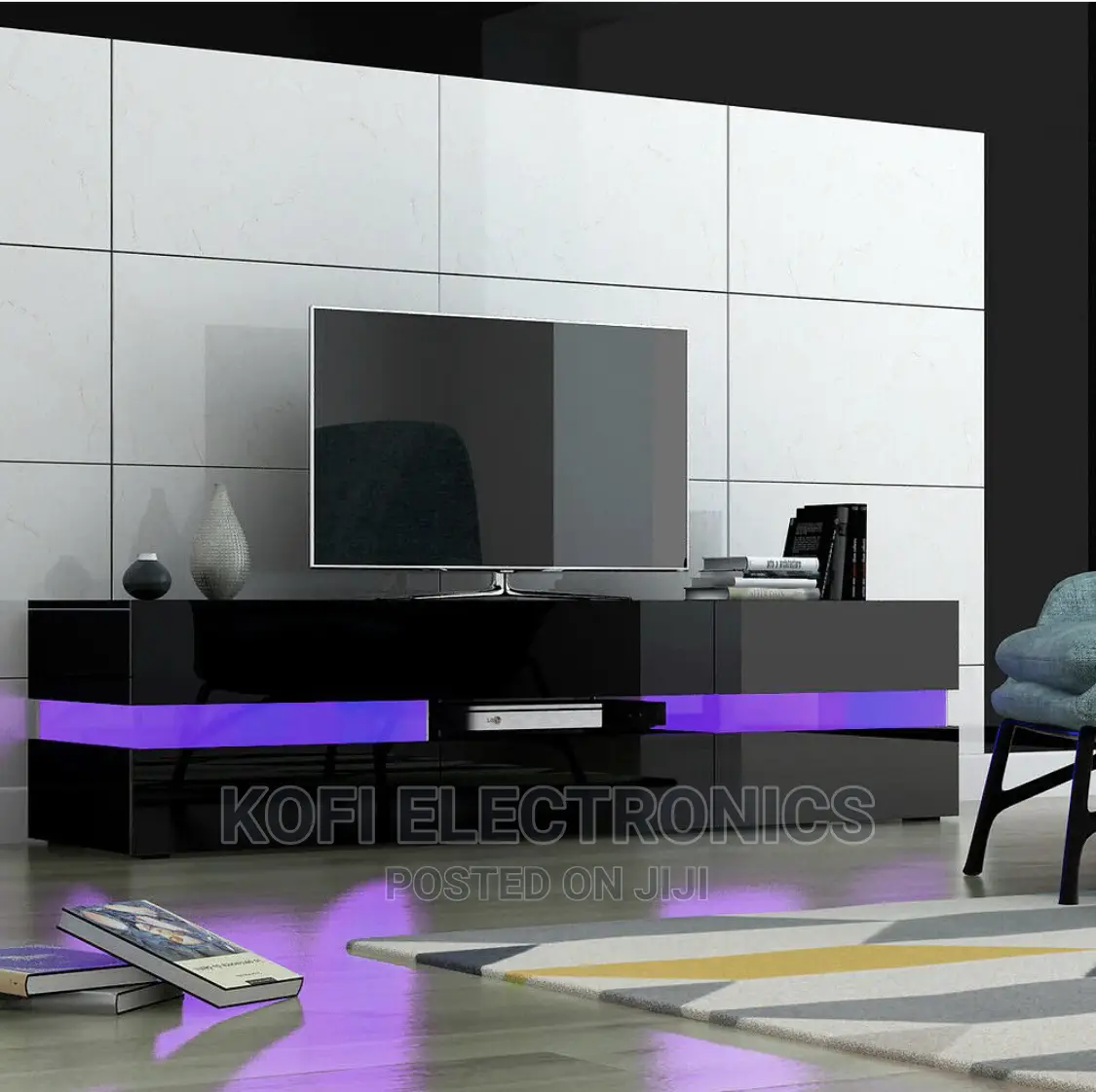 Modern High Gloss TV Cabinet With Led Light