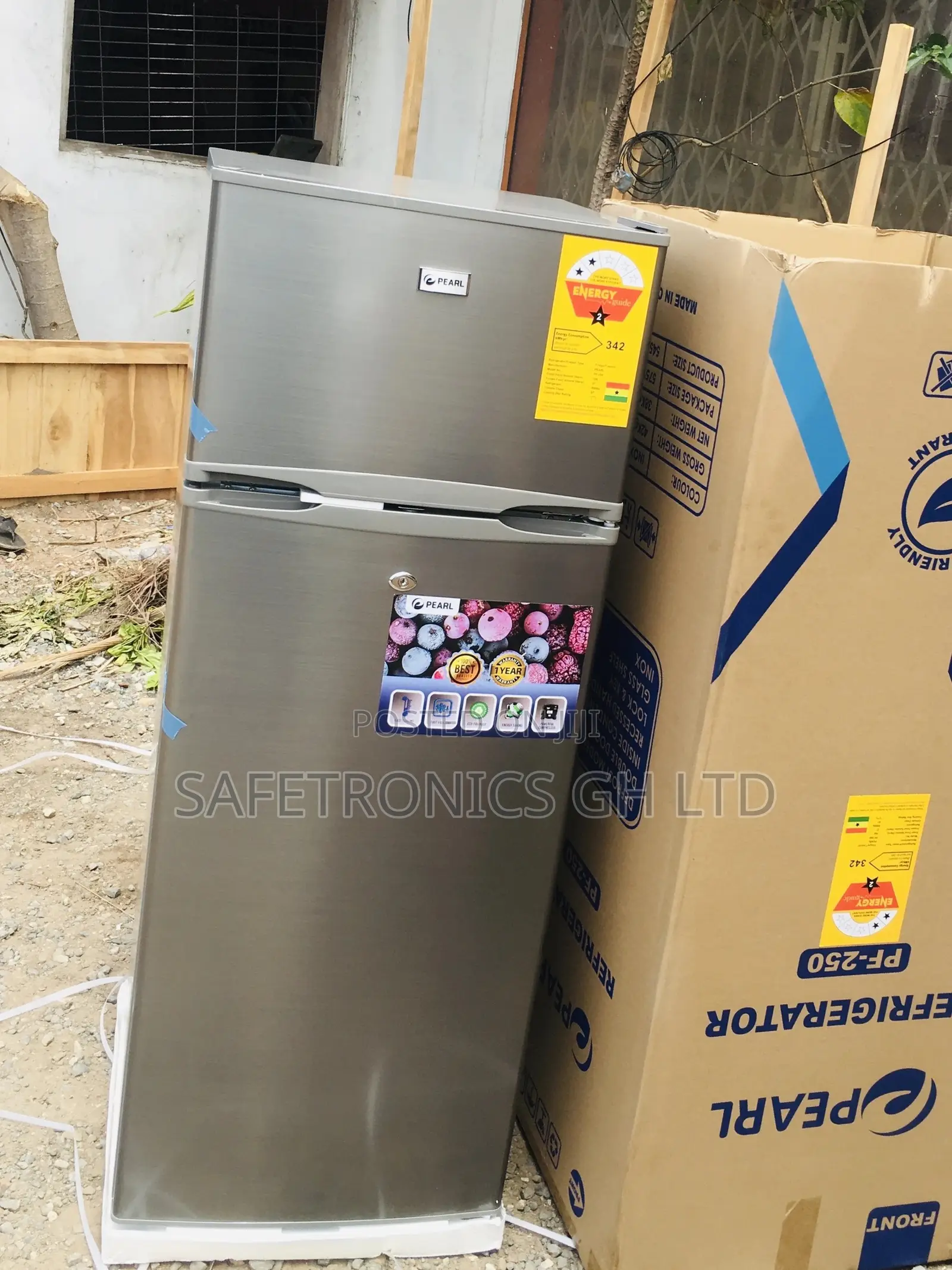Grab Gray Pearl 205L Pf-250 Doubledoor Topfreezer Fridge