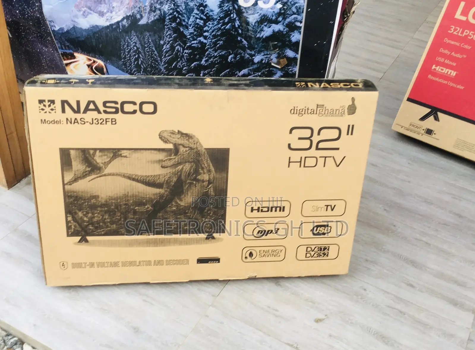 Glossy 32 Inches LED Nasco Black Electric Digital Tv