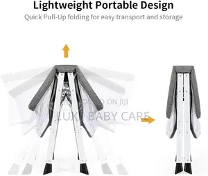 2-in-1 Stationary Rocking Bassinet, Portable Bedside Crib