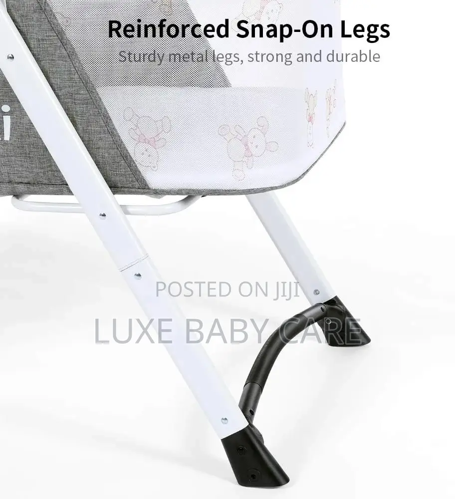 2-in-1 Stationary Rocking Bassinet, Portable Bedside Crib
