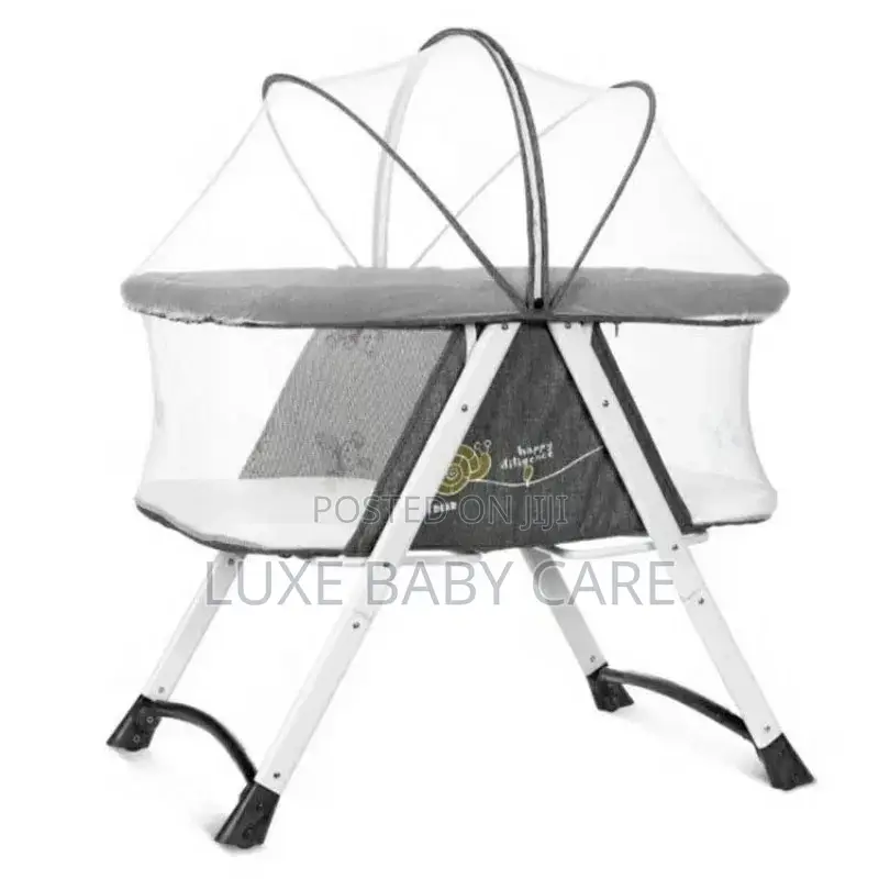 2-in-1 Stationary Rocking Bassinet, Portable Bedside Crib
