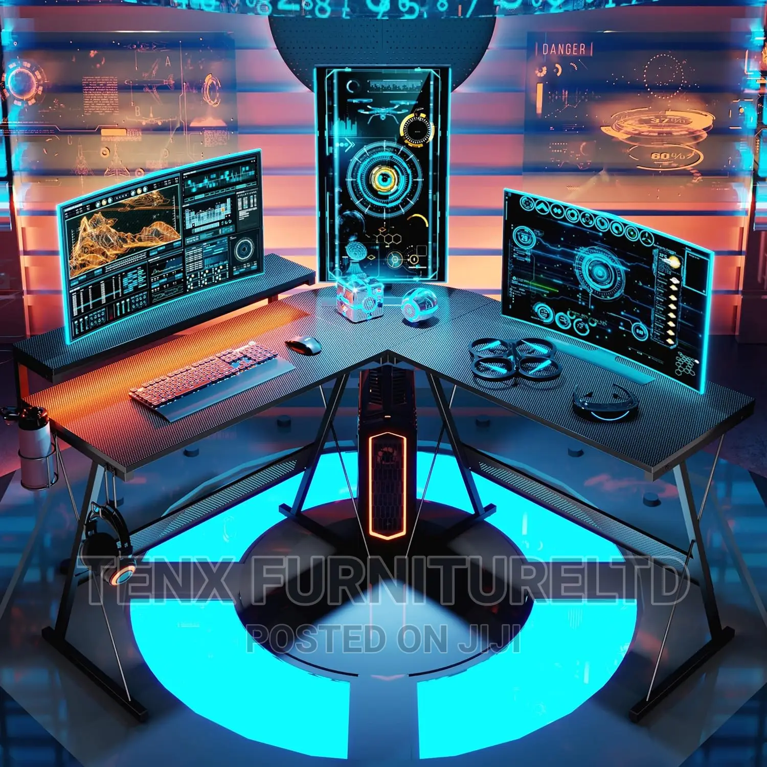 Gaming Desk L Shape /Computer Desk With Hutch (Corner )