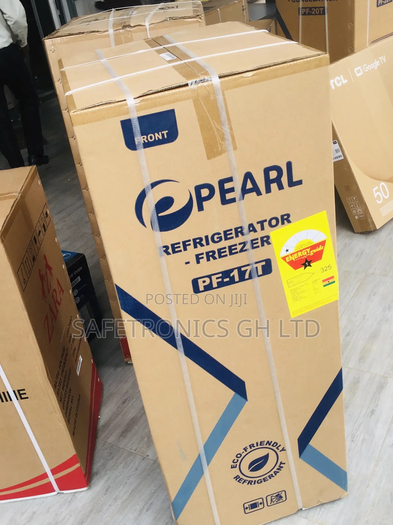 Electric Pearl Doubledoor Topfreezer PF-17T Glass Black