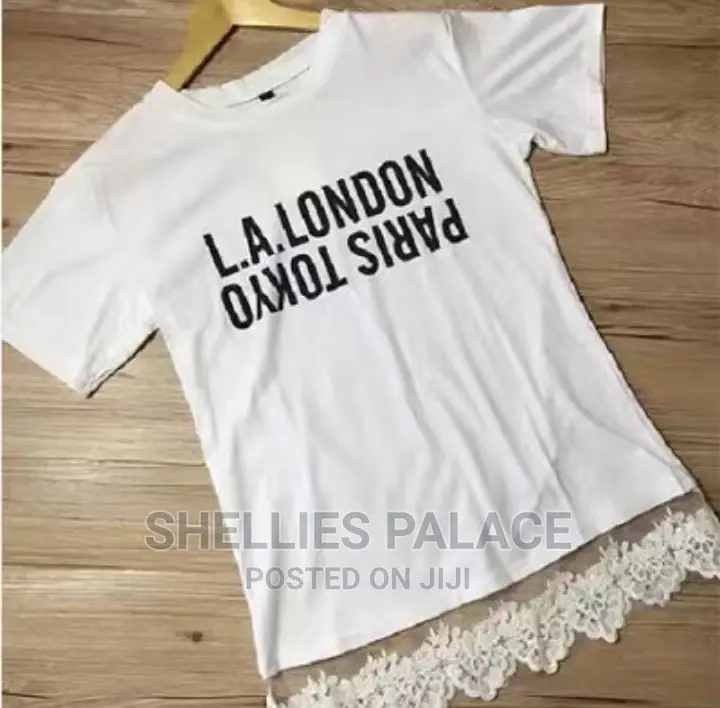 Women Slogan And Lace Tee Tshirts
