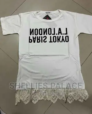 Photo - Women Slogan And Lace Tee Tshirts