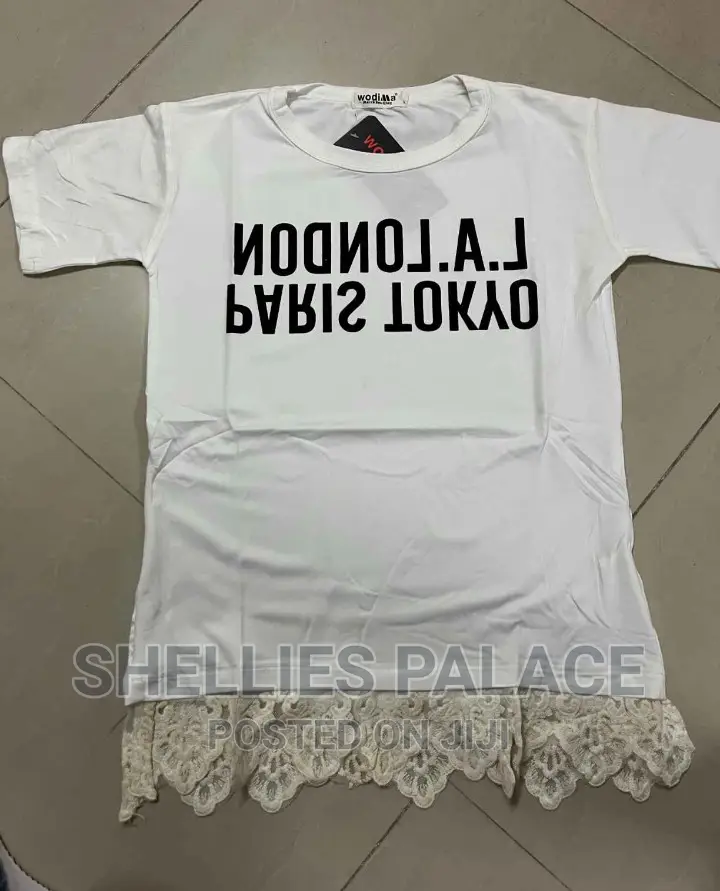 Women Slogan And Lace Tee Tshirts