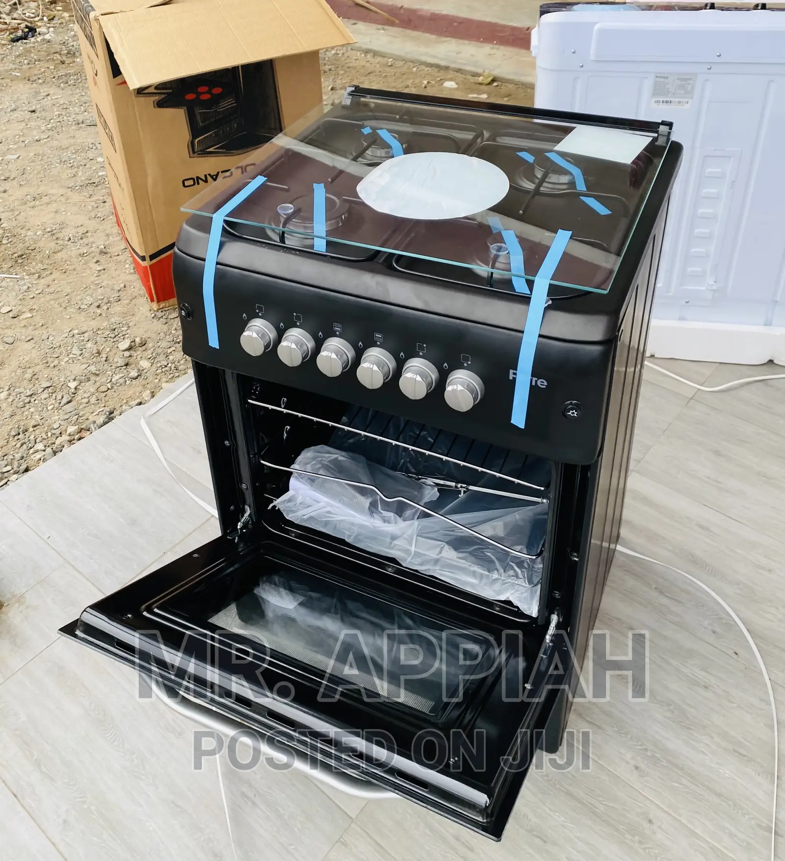 Authentic Ferre4 Gas Burner With Oven and Grill(60x60)Black