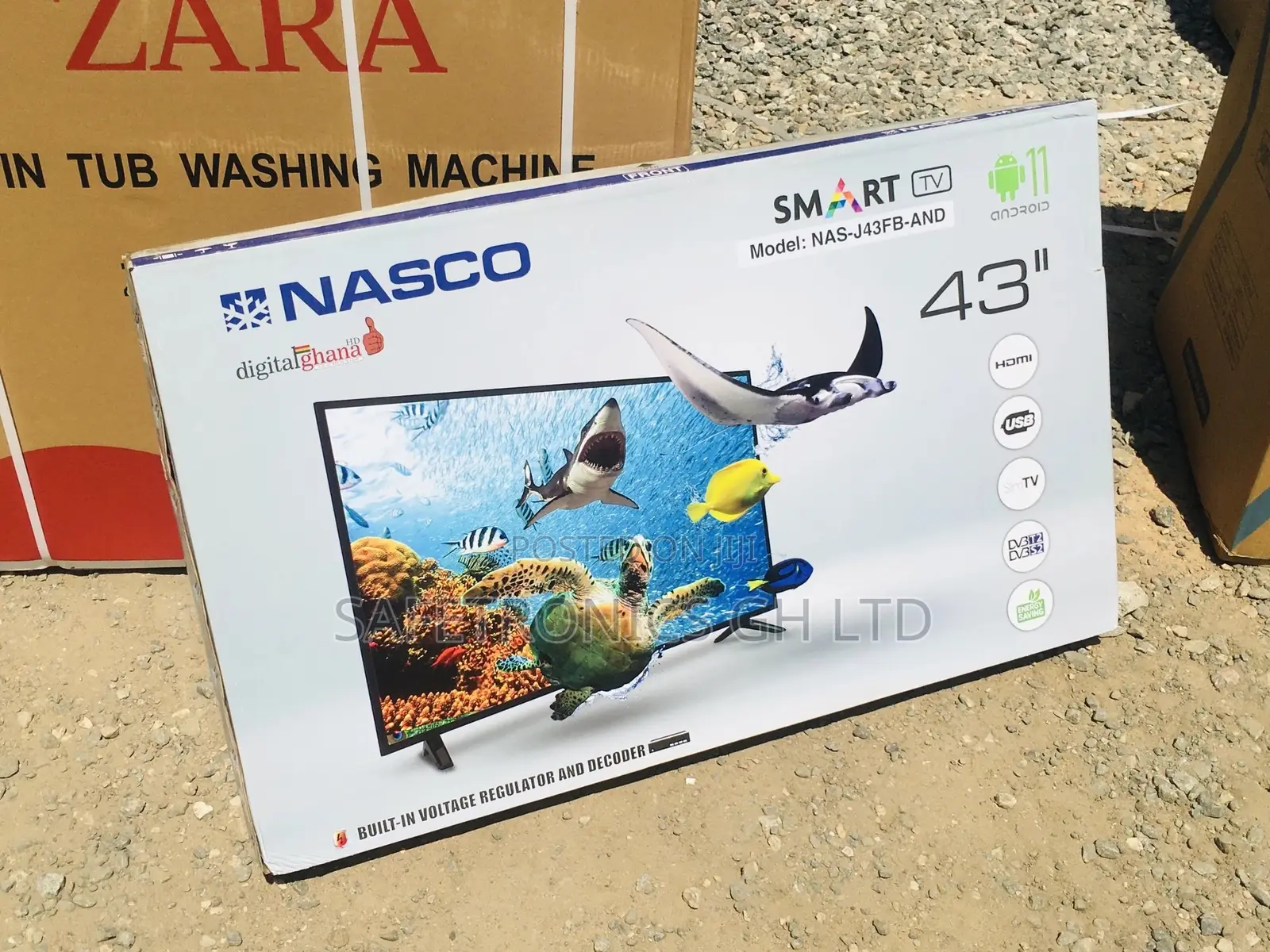 Nasco Smart 43 Inches LED Glossy Black Electric Tv 