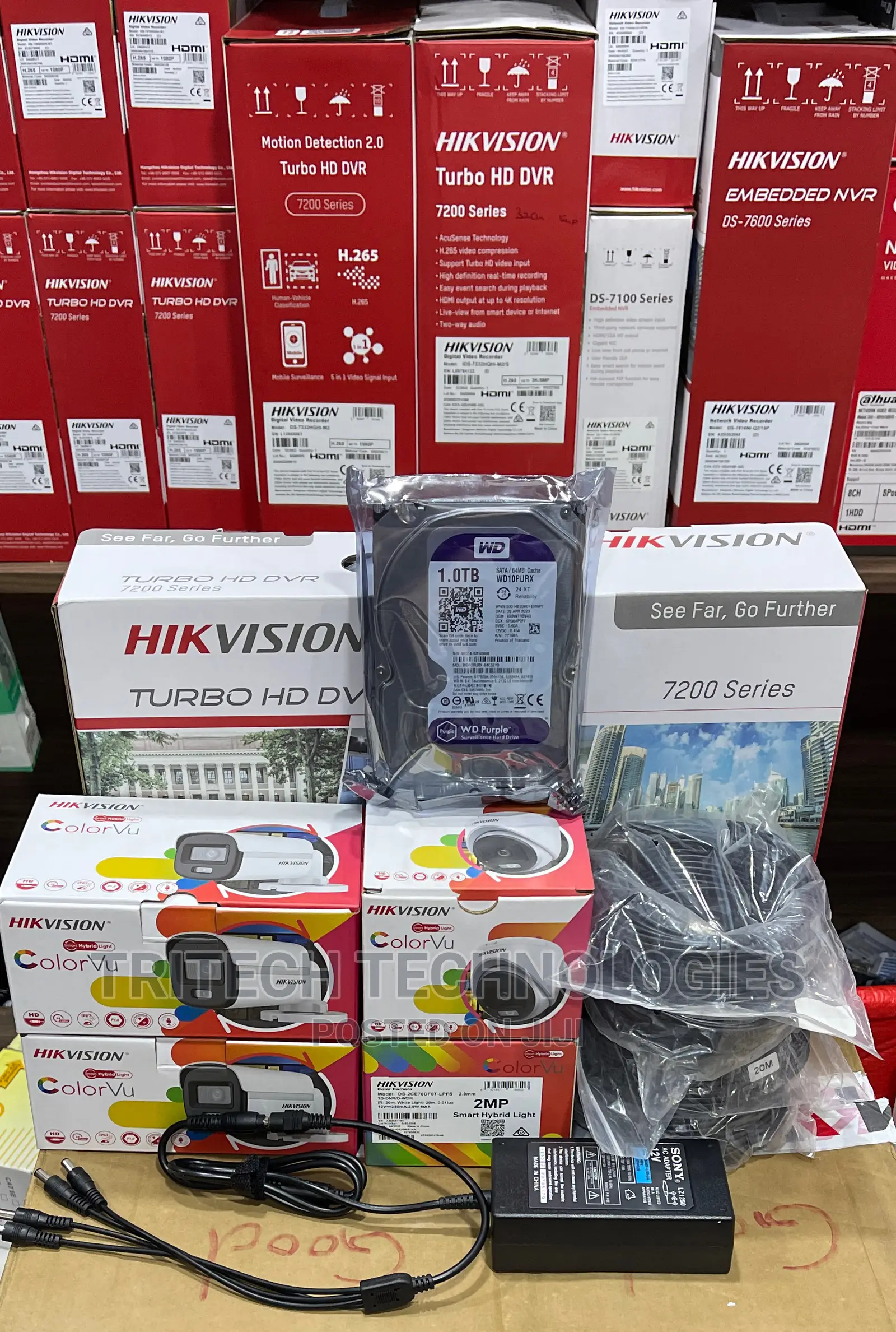 Hikvision 2mp 4ch Complete KIT Full Color + Sound +1tb HDD