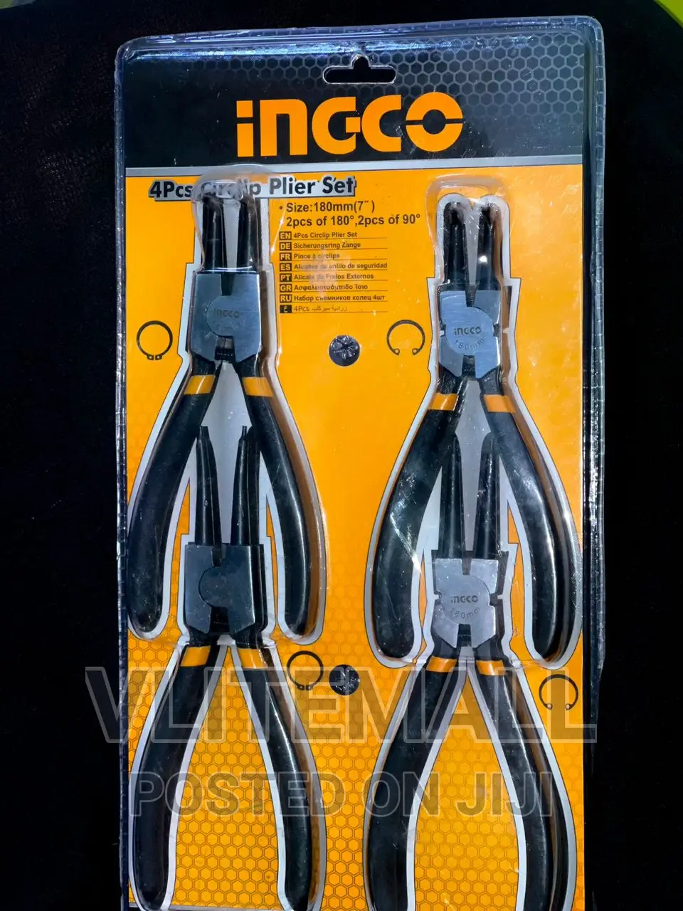 Ingco Ring Pliers Set 7" 4pcs - Hccpso1180