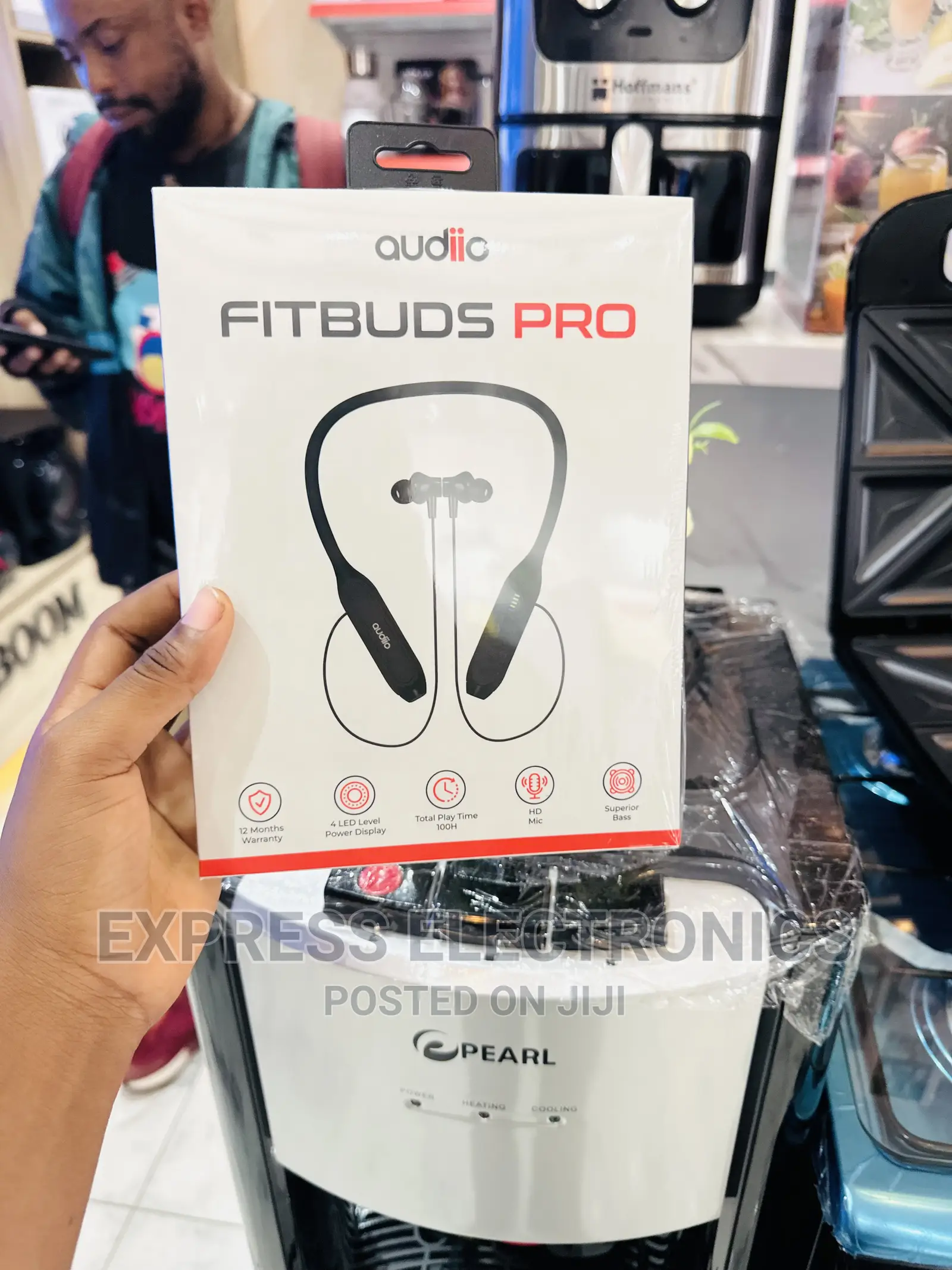 3D Fashion Audiio Fitbuds Wireless Neckband-Black