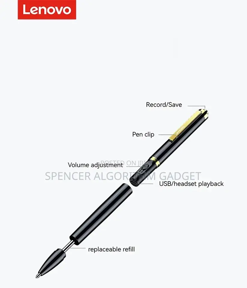 HD Lenovo Audio Voice Recorder Tape Pen