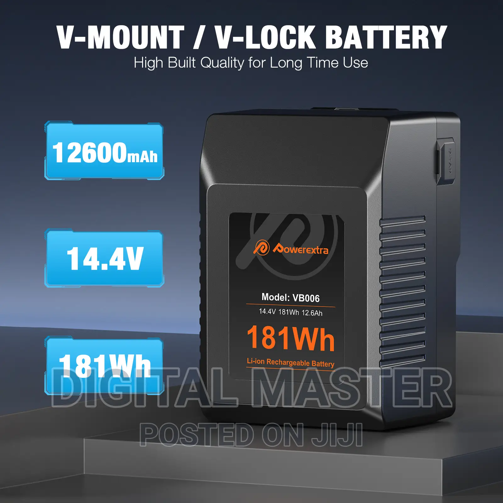 Powerextra VB006 14.4V 181wh 12.6ah v-Mount Battery
