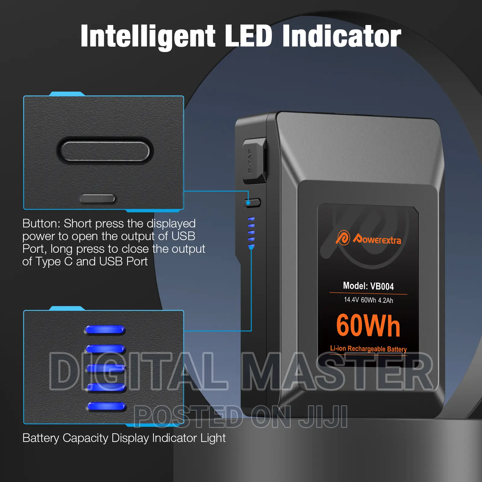 Powerextra Vb004 14.4v 60wh 4.2ah v-Mount Battery
