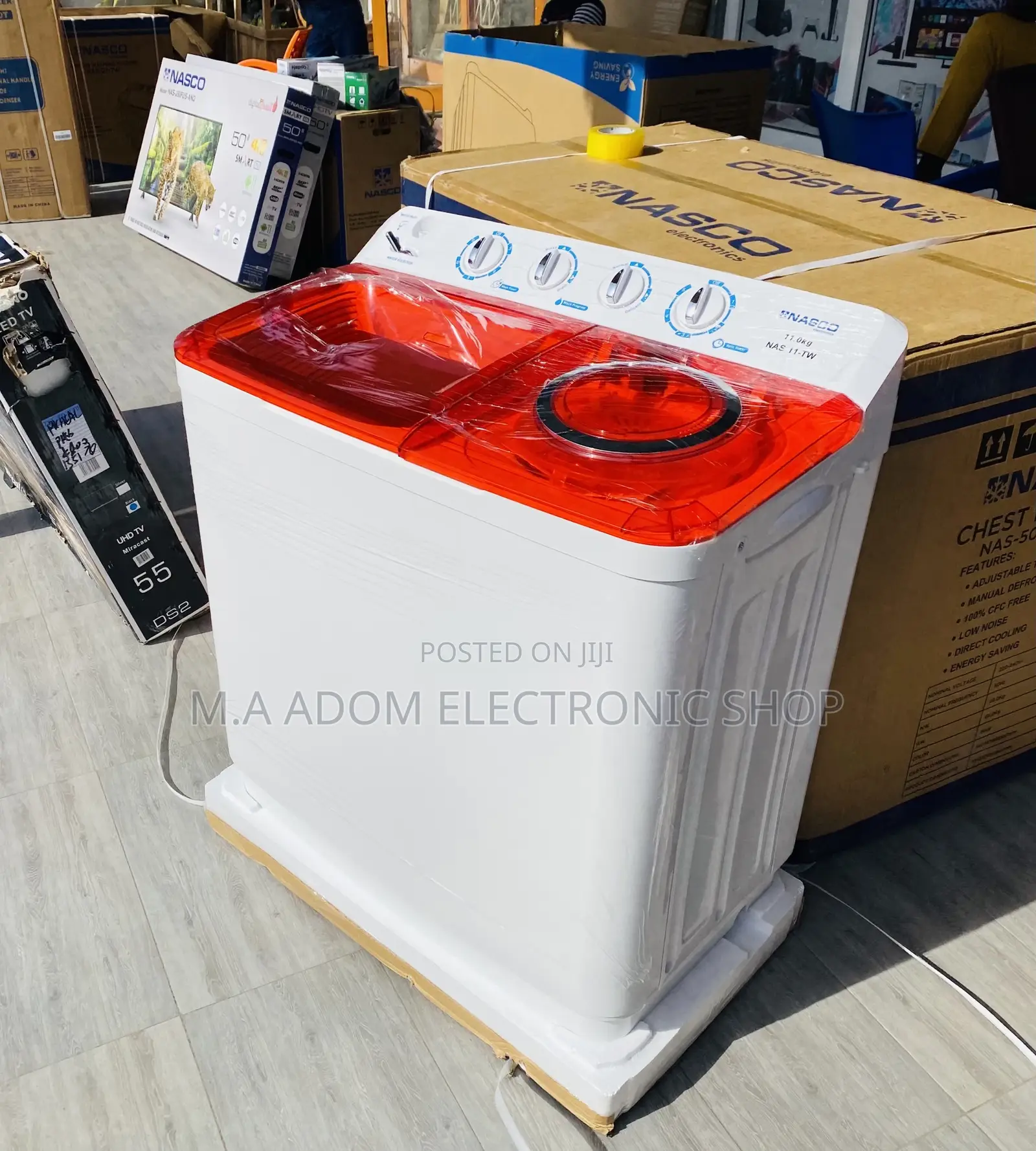 Semi-Automatic Nasco 11kg Topload Washing Machine + Spin Dry