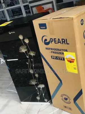 Doubledoor Pearl PF-17T Topfreezer  Black Glass Fridge