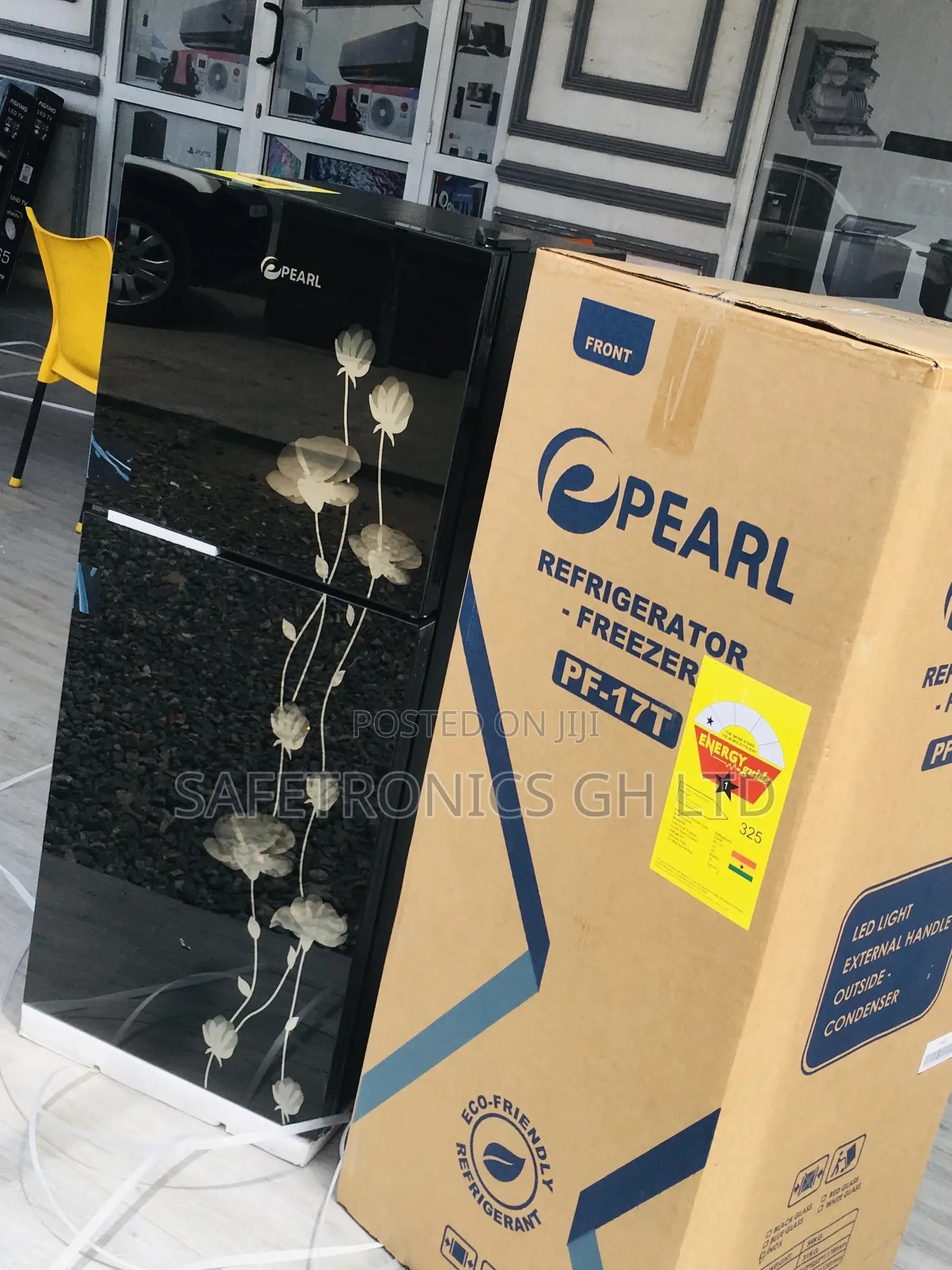 Topfreezer Glass Black Pearl Doubledoor PF-17T Fridge