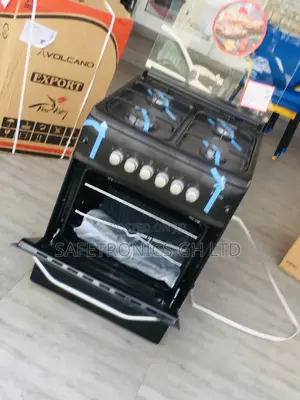 Ferre 60x60 Oven With Grill 4 Gas Cooker Black