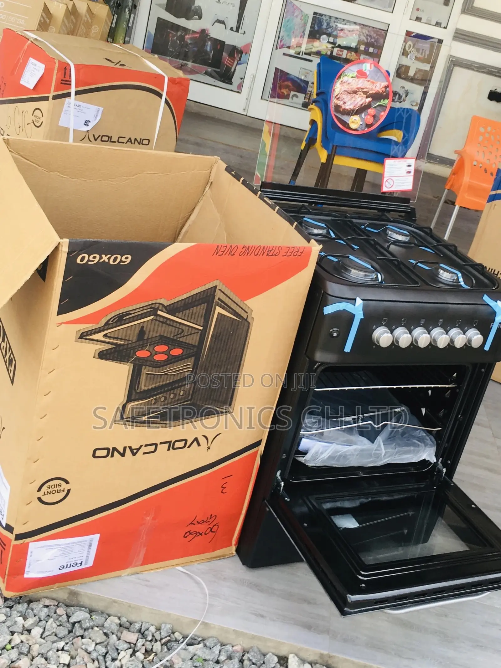 Oven With Grill Ferre Reliable 60x60 Black Cooker 4 Gas 