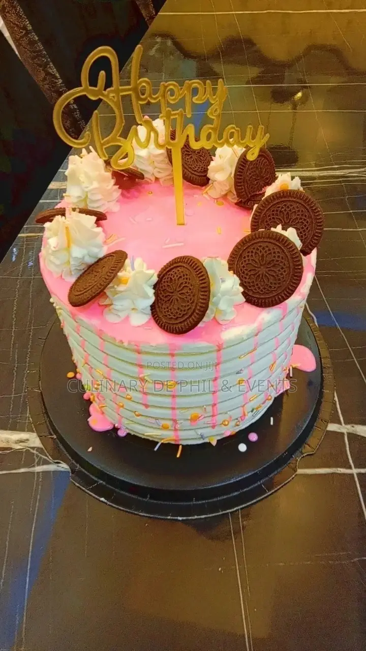 Pink Drip Cake